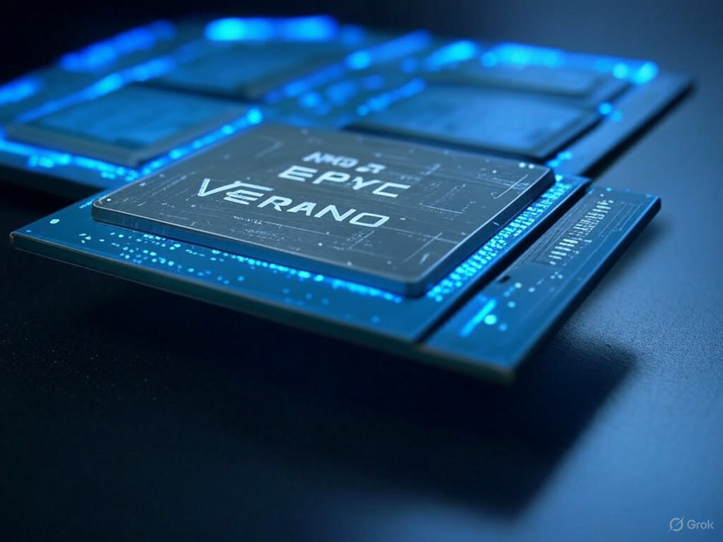 Minh họa kiến trúc bên trong của hệ thống AMD Helios AI, với các chip EPYC và Instinct.