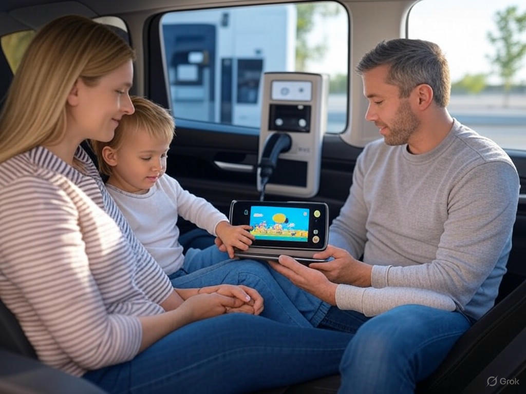 Giao diện CarPlay đang hiển thị video với chú thích rằng tính năng chỉ hoạt động khi xe đỗ.